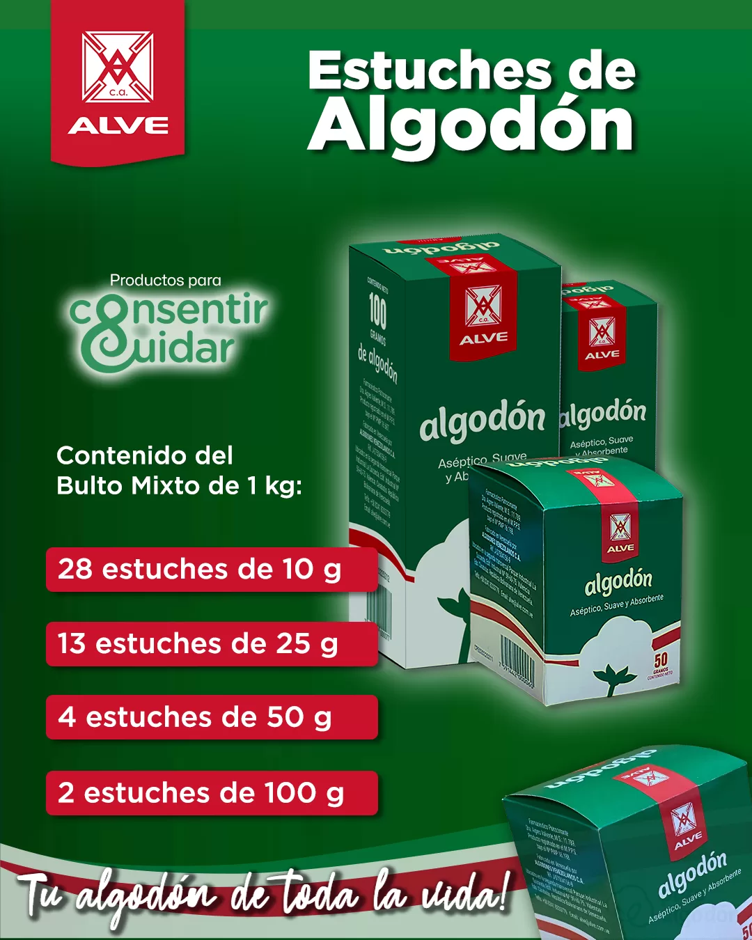 Bultos de Estuches de Algodon Mixto